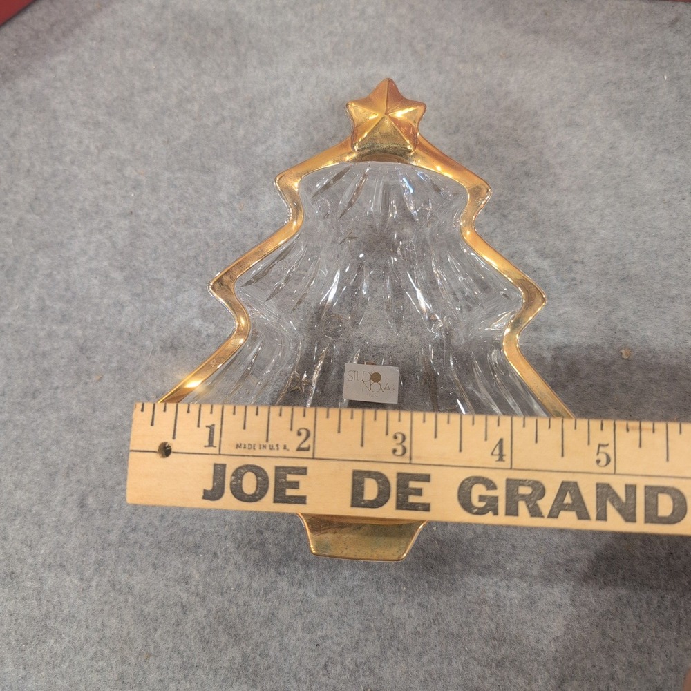 Studio Nova Yuletide Spirit Gold Sweet Dish Christmas Tree Glass Bowl Set of 3 - Picture 6 of 6